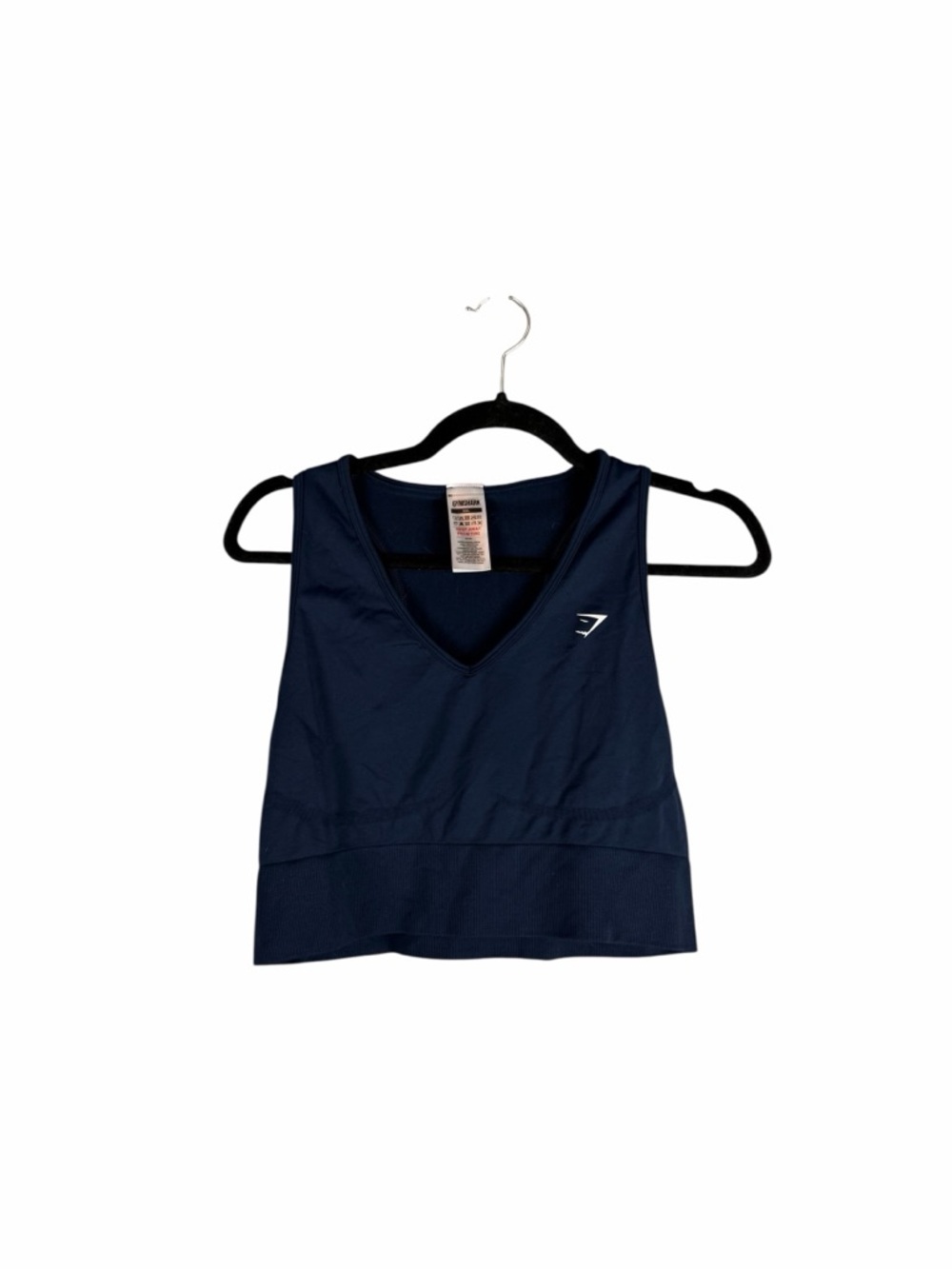Gymshark Navy Blue Seamless V Neck Crop Tank Workout Activewear XXL